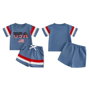 Boys 2 Piece Patriotic Shorts Set