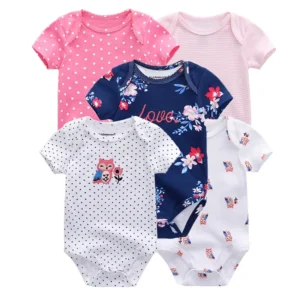 Summer 5-Piece Fashion Cartoon  Bodysuits