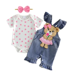 Adorable Summer Romper 3 Piece Set